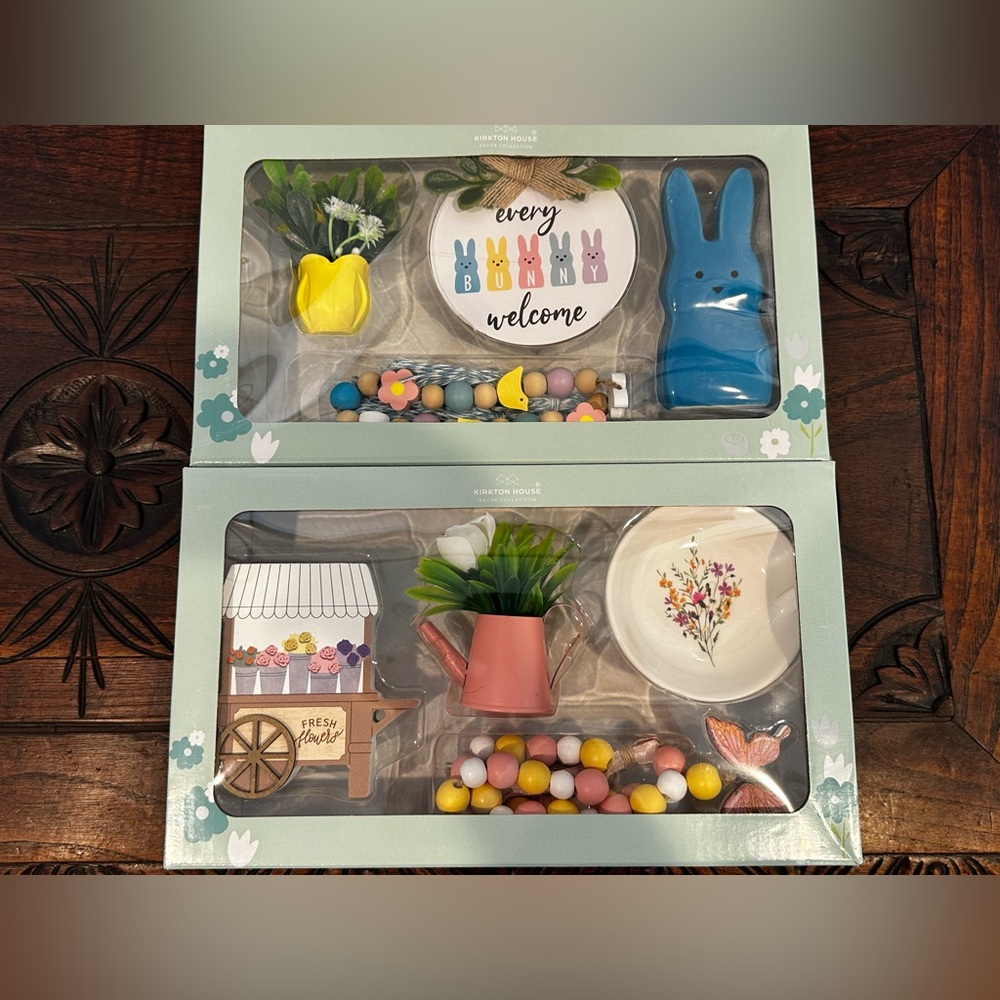 BOTH SETS Kirkton House Spring & Easter Tray Objects Tier Tray Aldi Decor Props